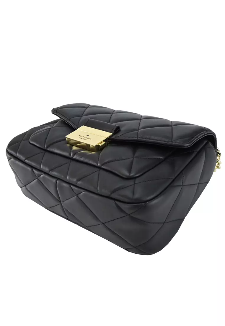 Carey Small Flap Shoulder Bag - Black