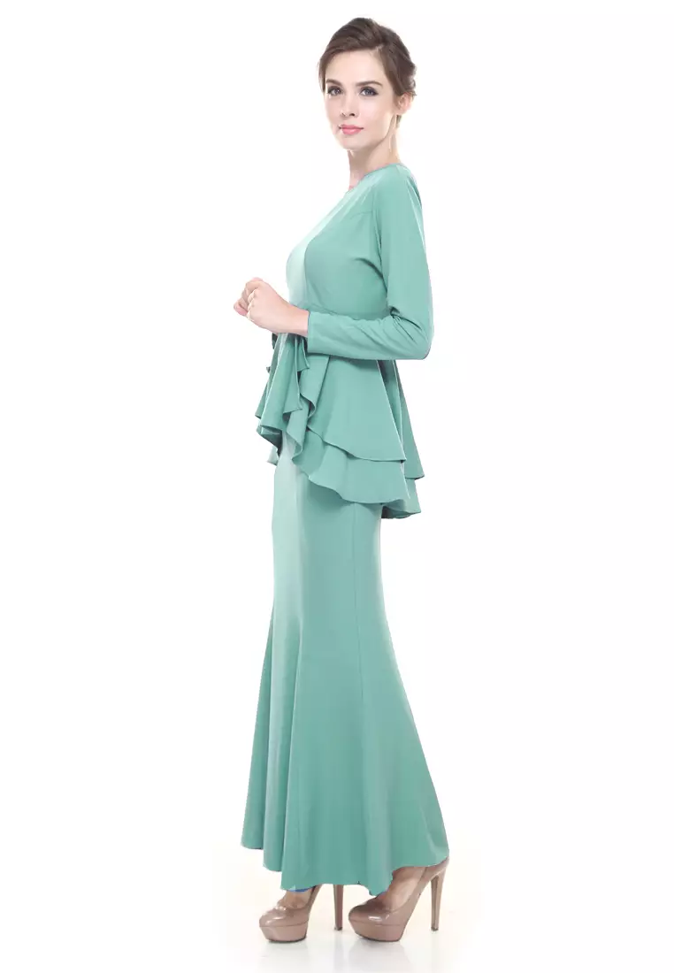 Lora Peplum in Mint Green
