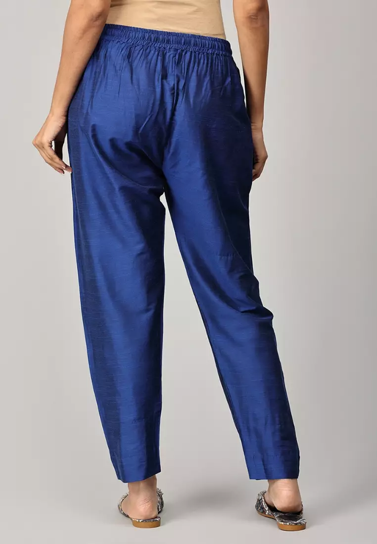 Diva 蓝色孕妇和哺乳丝绸库尔塔套装