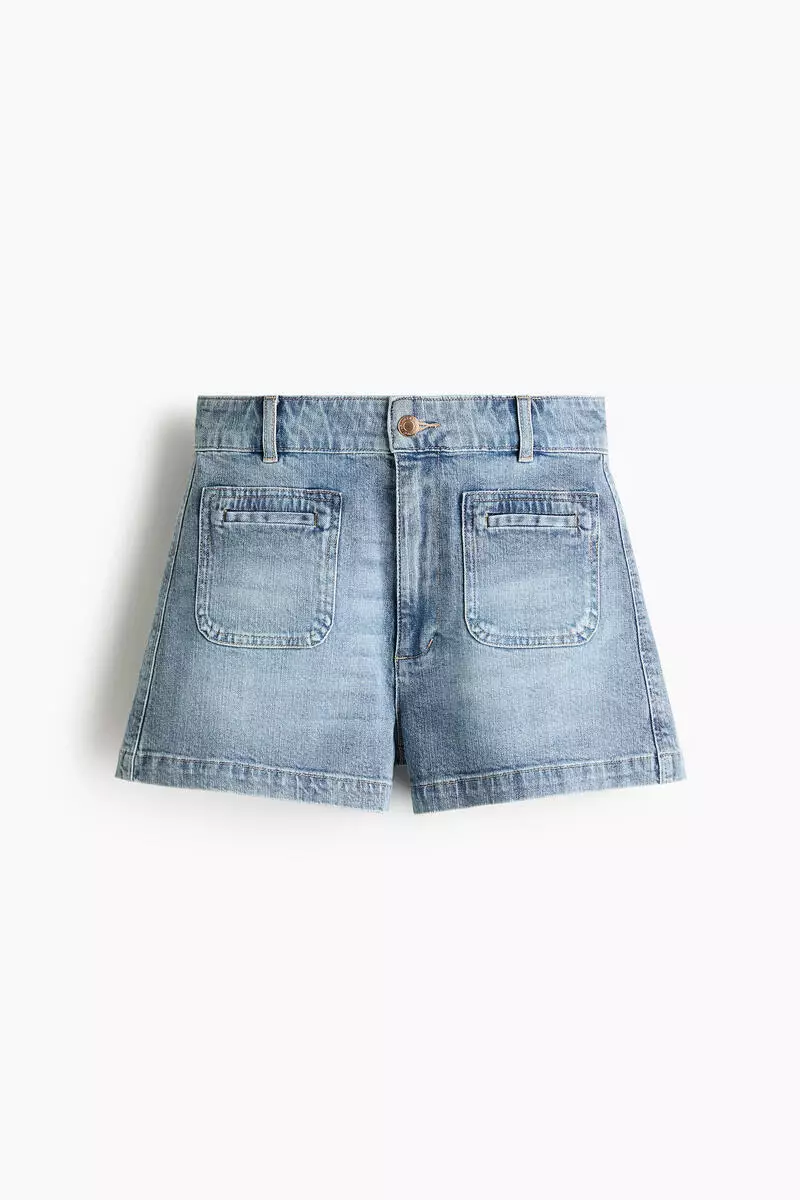 High-waisted denim shorts