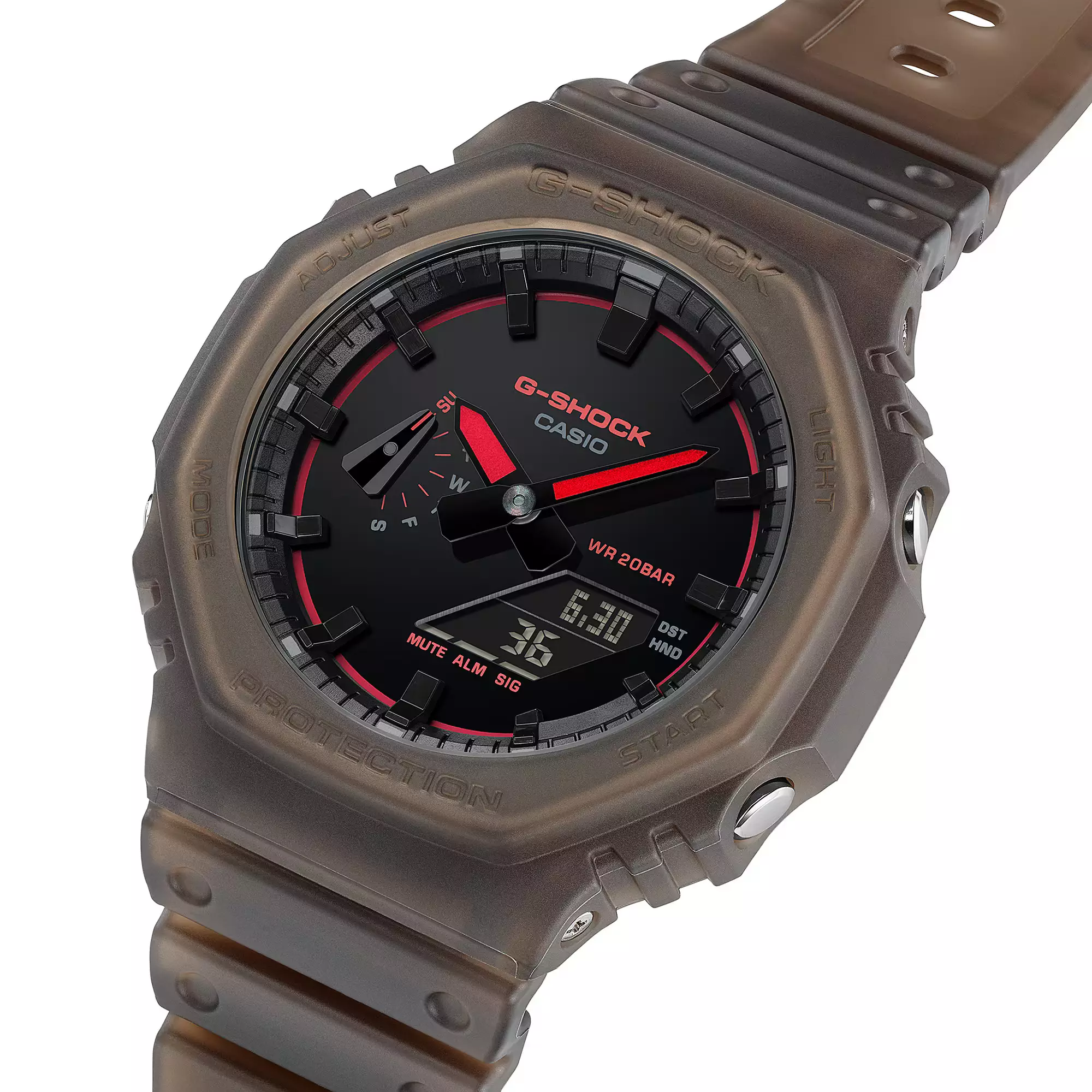 Casio G-Shock - Jam Tangan Analog Digital Pria - Black Dial - Brown Resin Case & Band - GA-2100K-5A