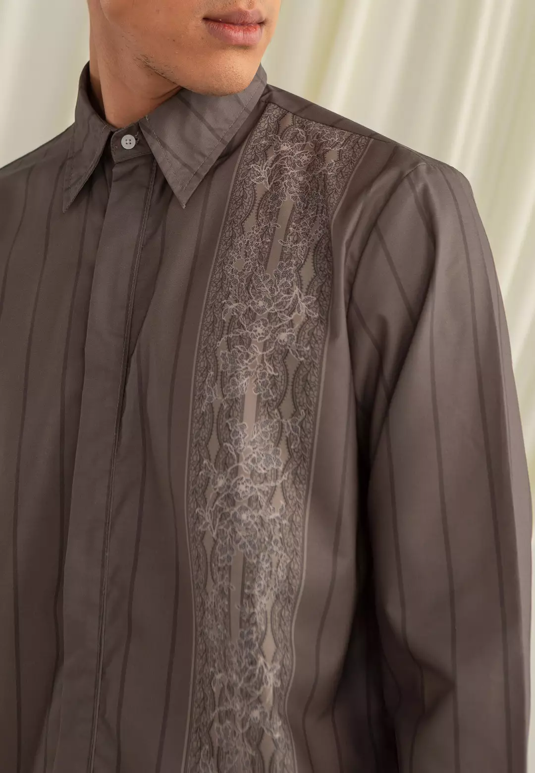 HijabChic Askara Koko Olive Ash - Baju Koko Lebaran Motif Eksklusif Kasual