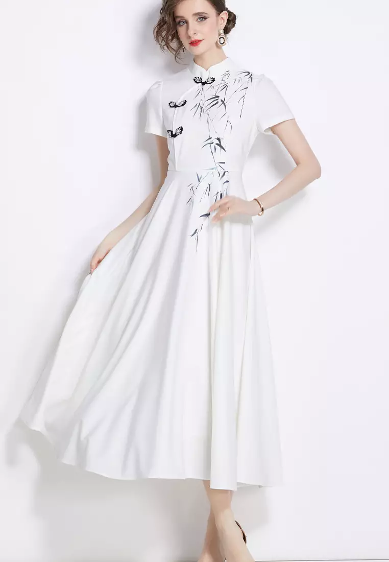 Retro white dresses discount