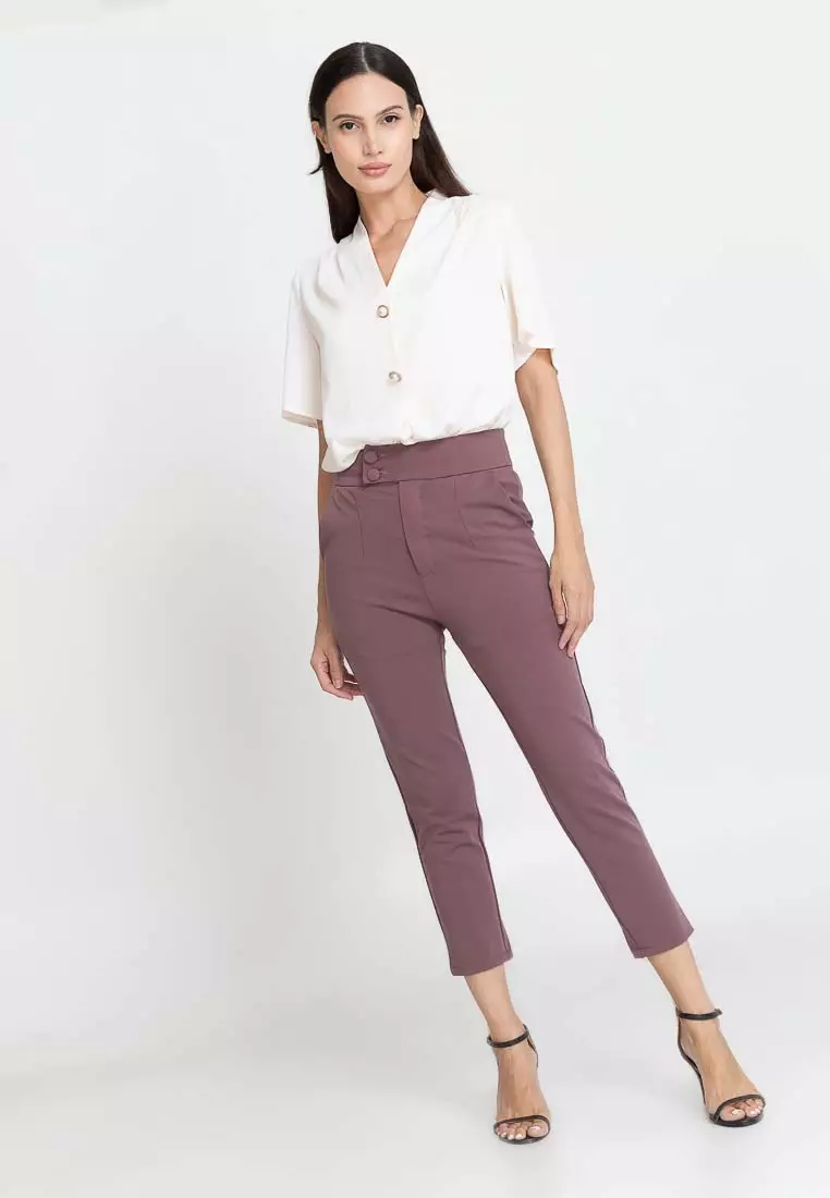 Taylor Two-button Cropped Slacks