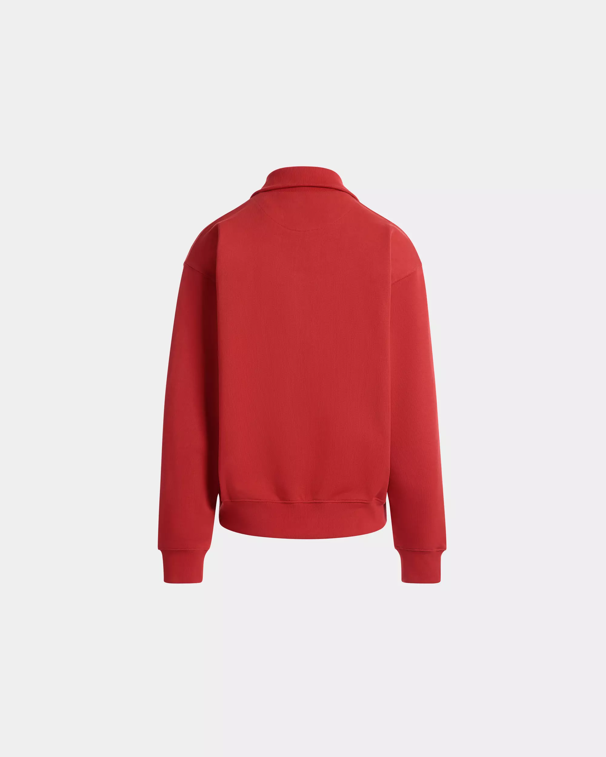 Half Zip Sweatshirt in Cotton - Red