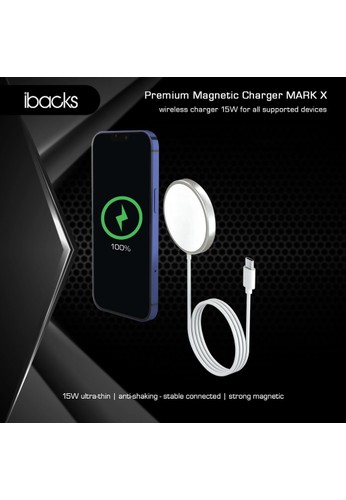 IBACKS Ibacks MARK X Magnetic Wireless Charger 15 Watt Silver 24321HLD8F67E4GS_1