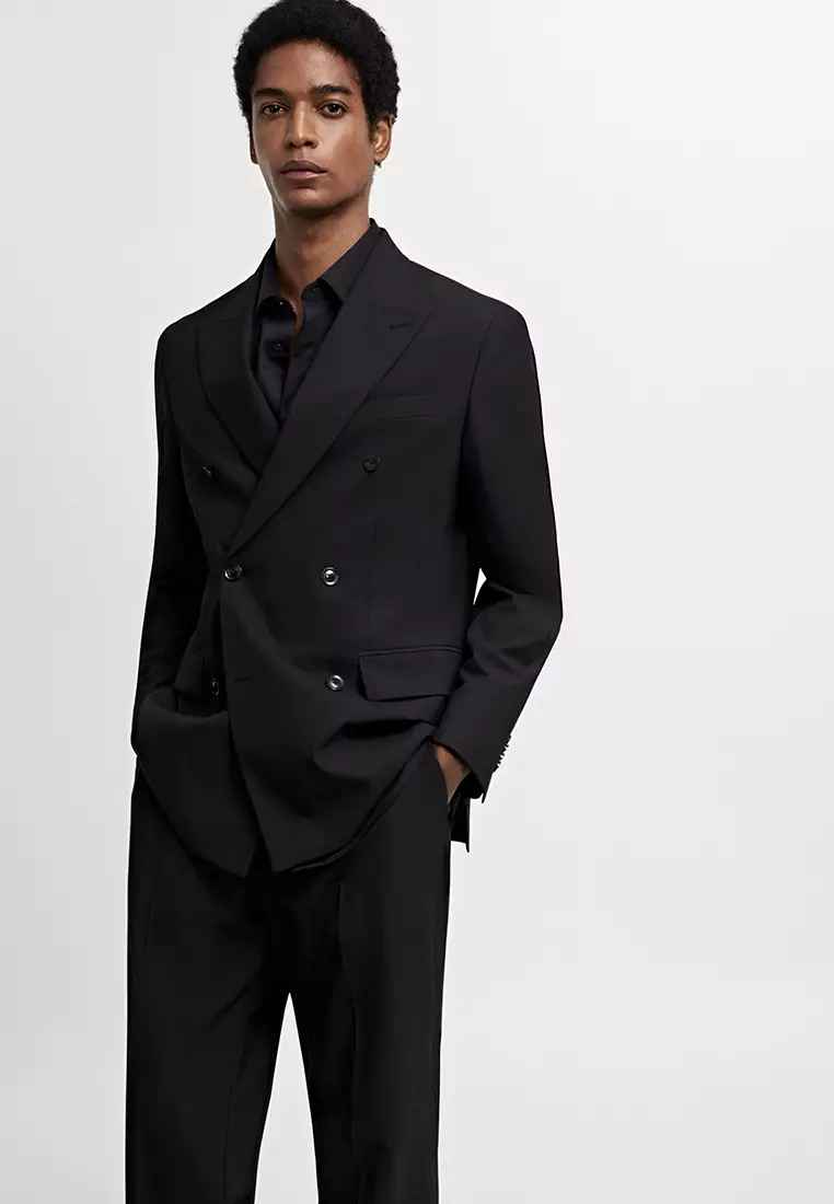 Buy MANGO Man Double-Breasted Regular-Fit Suit Jacket 2024 Online ...