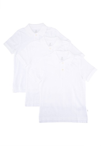 GAP white 3 Packs Organic Polo Shirt 3C8E1KA4A4A122GS_1