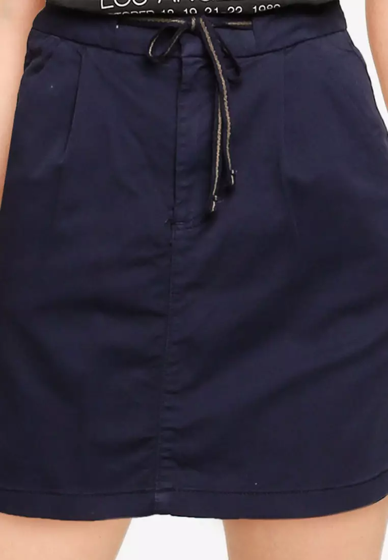 Chino Skirt With Tie Waist.