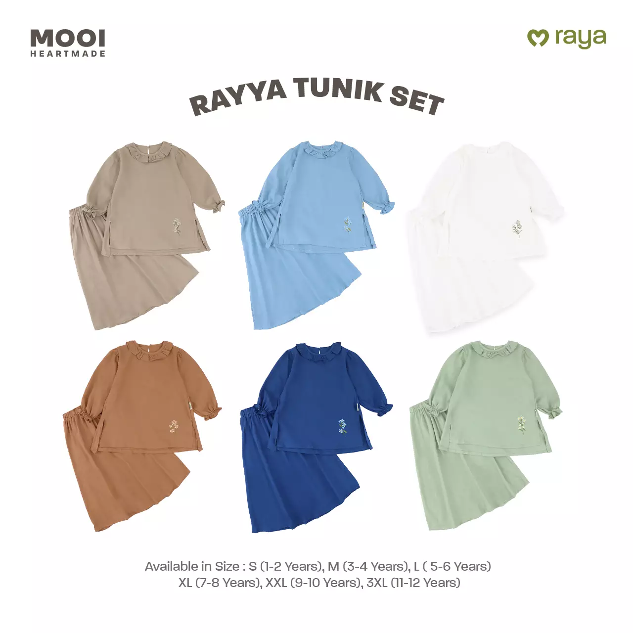 Mooi Setelan Anak Perempuan Raya Collection Rayya Tunik Set - Camel Brown