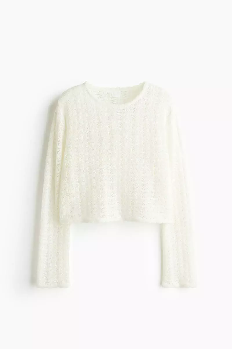 Pointelle-knit jumper