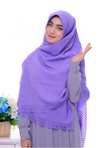First Hijab purple Kamila Square Hijab In Light Purple 8CBB7AA923C56AGS_1