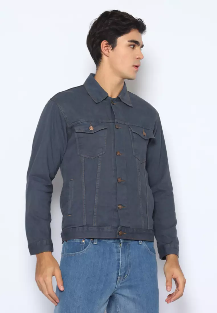 Jaket Denim Pria Washed Grey 192403