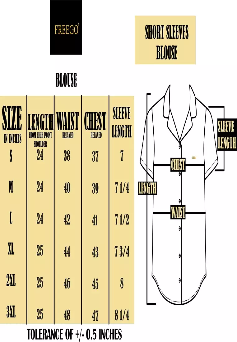 Woven Printed Rayon Short Sleeve Blouse