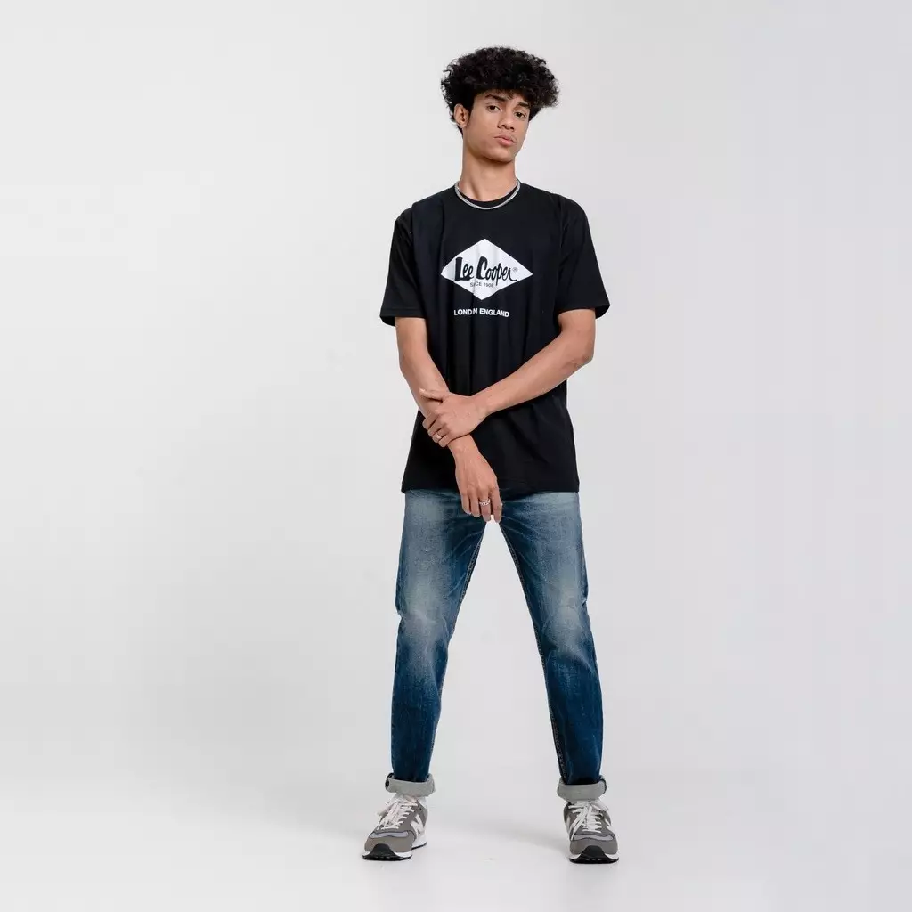 Lee Cooper T-shirt Logo Diamond White Black