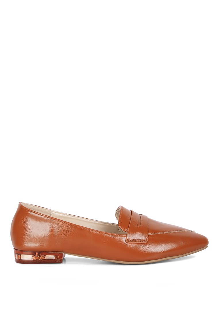 Tan Flat Formal Loafers