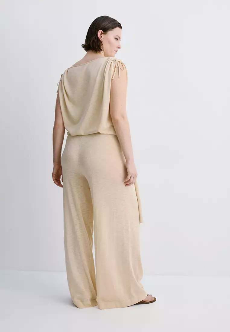 Fine Knit Trousers With Knot Detail
