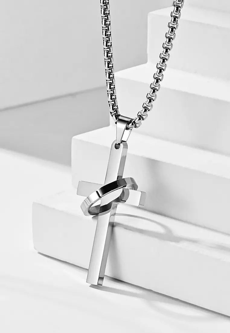 Titanium Cross Pendant Necklace