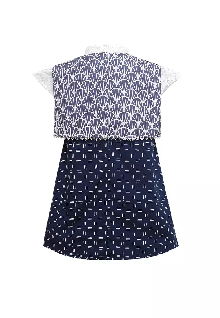 Baju Dress Anak Perempuan Livia Kids Lengan Pendek Navy