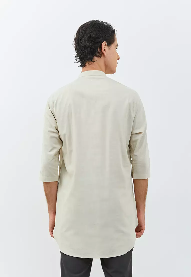 Jobb Arkhan Baju Koko Pria Kurta Lengan Pendek Regular Fit Khaki