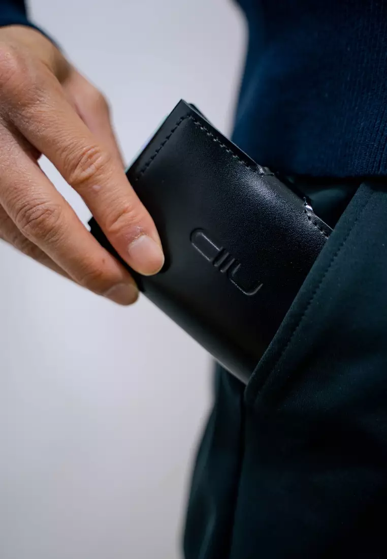 NIID Slide III 防刮牛皮 RFID銀包卡片盒 - 綠色