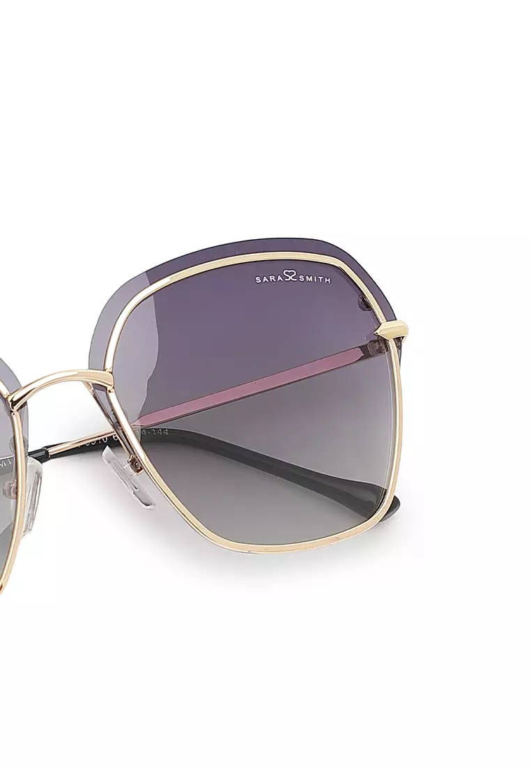 Unisex Polarized Square Sunglasses (Kacamata Hitam) - Emas / Abu-Abu