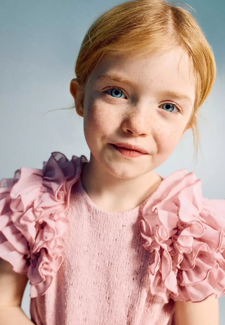 Knitted Dress With Frill Detail