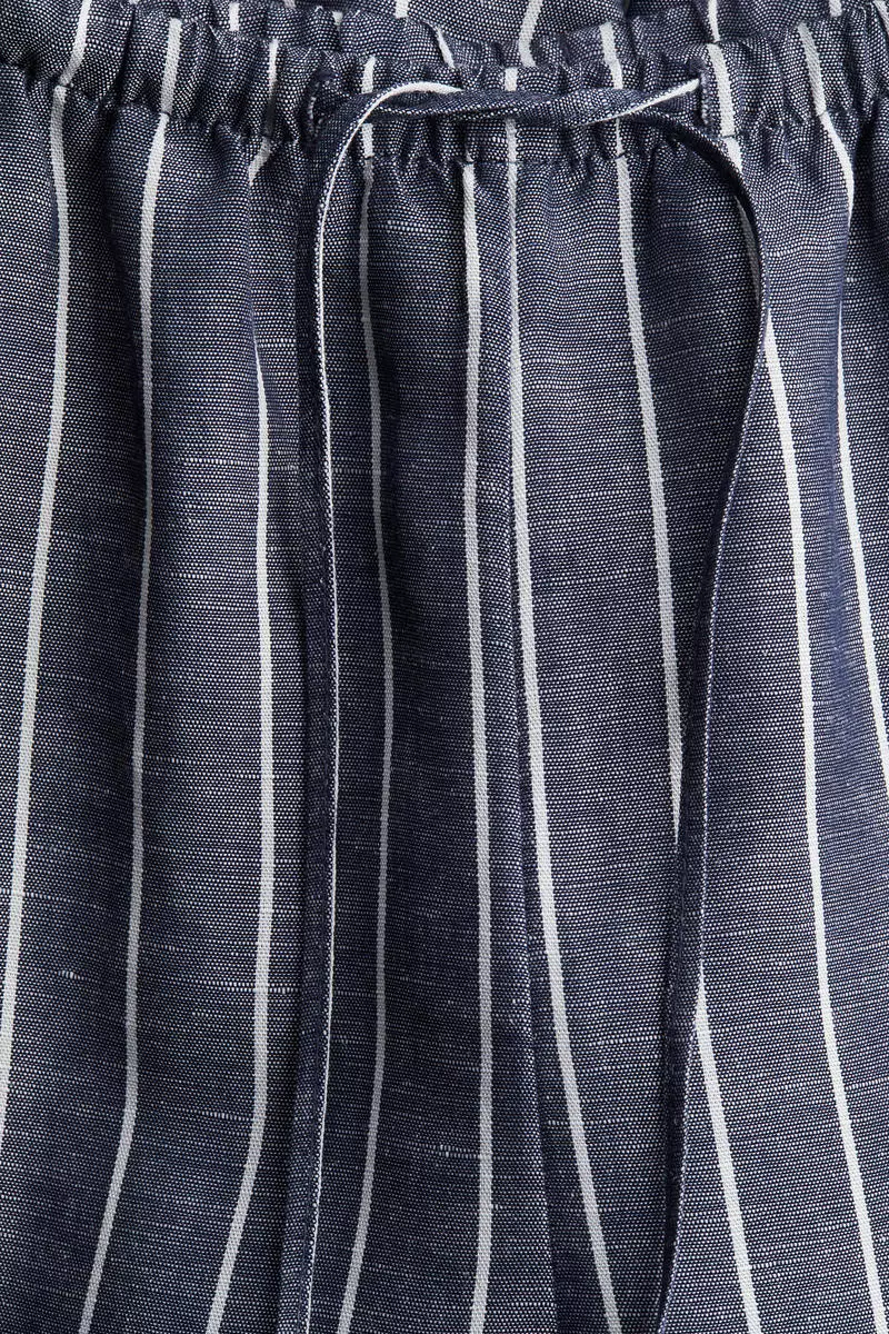 Straight linen-blend trousers