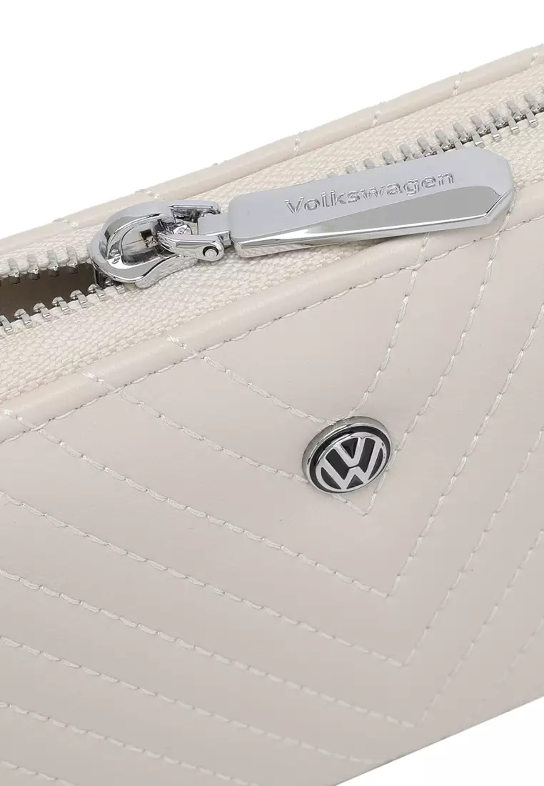 Women's RFID Zipper Leather Long Wallet / Purse With Detachable Wrist Strap And Coin Compartment