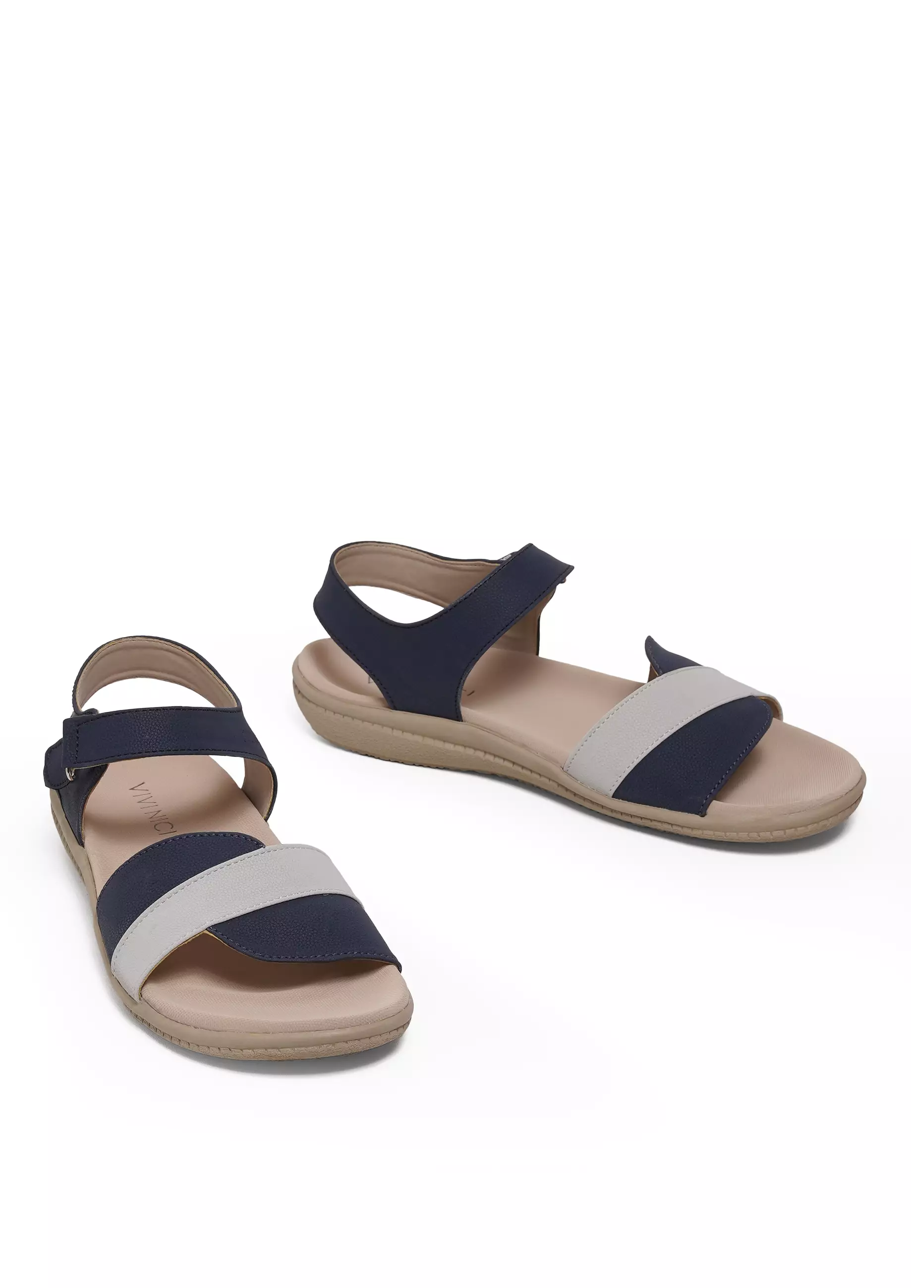 VIVI NICI - Agnia Sandal Wanita Teplek Matte Blue
