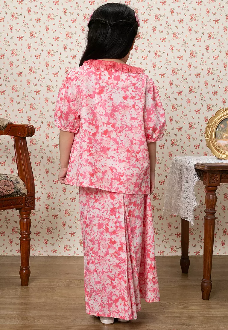 MINAH PUFF SLEEVE TOP WITH SKIRT SET