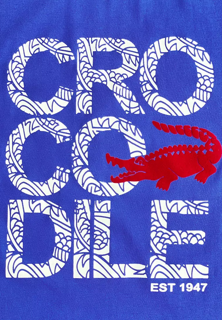 Crocodile CROX 0161 Blue - Men T-shirt Pria Original Slim fit - Katun