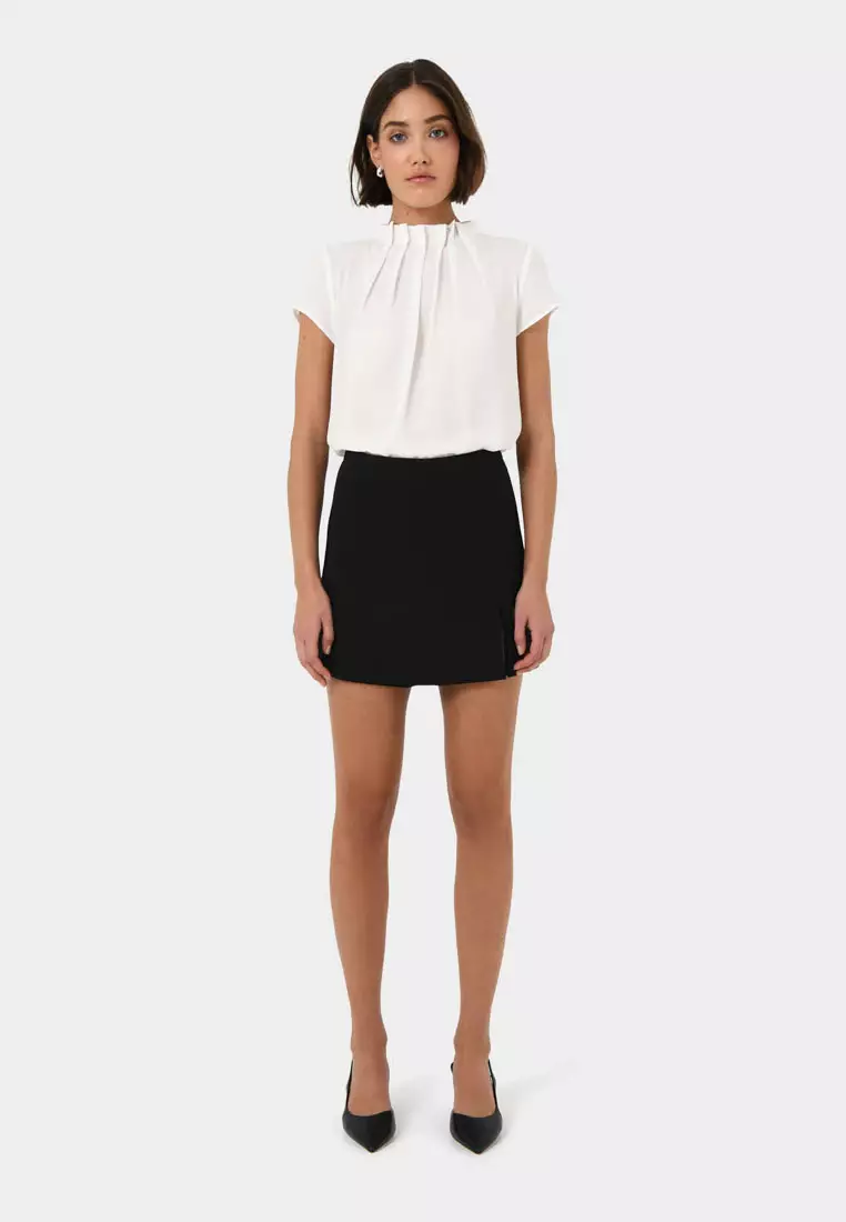 Olivia Pleated High Neck Top