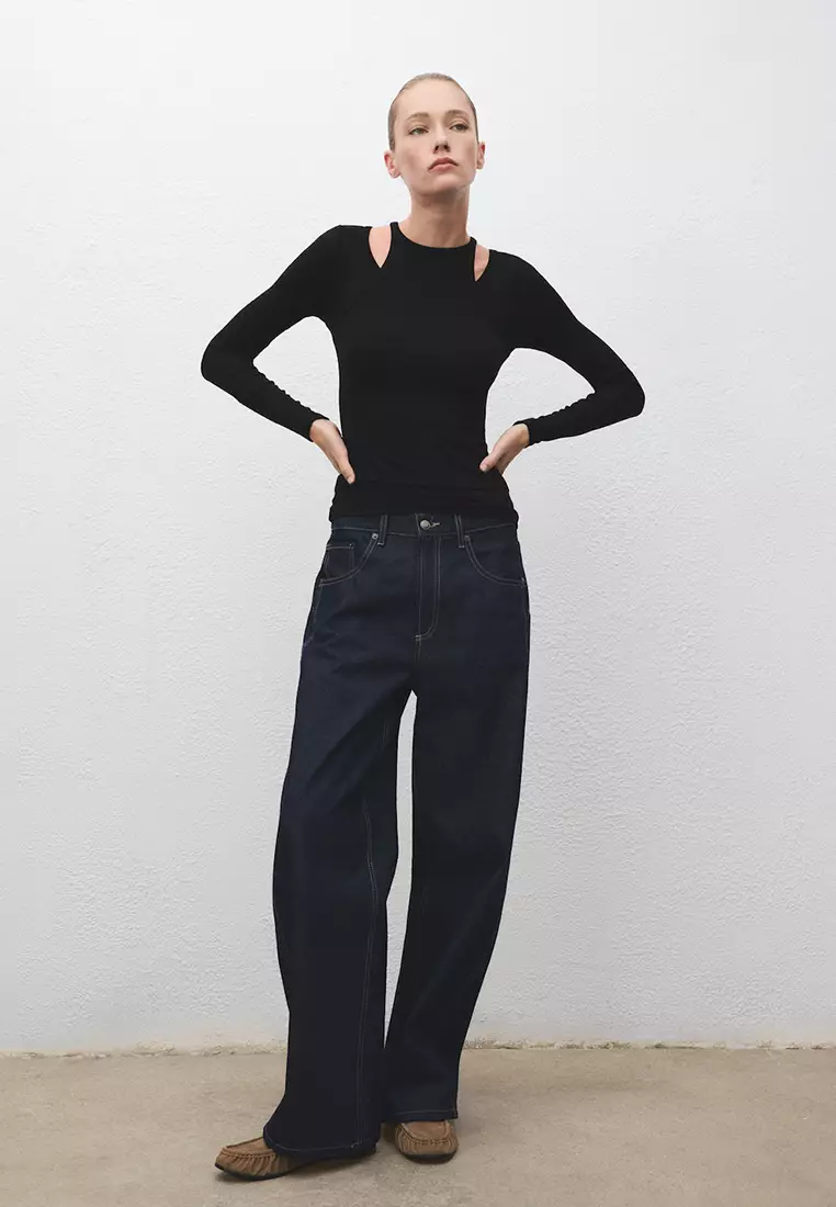 Ribbed Combined T-Shirt