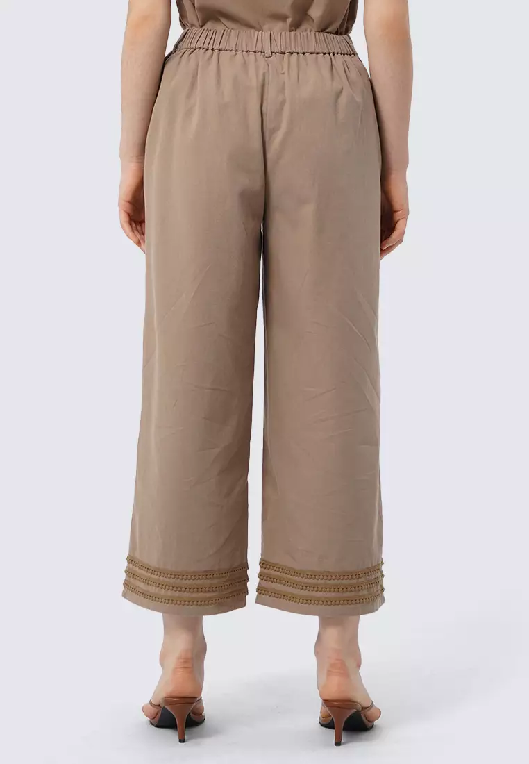 High Waist Wide Leg Loose Pants BROWN