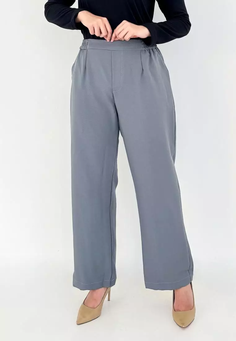 Kia Pants (Celana Basic Kantor) Bigsize - Abu