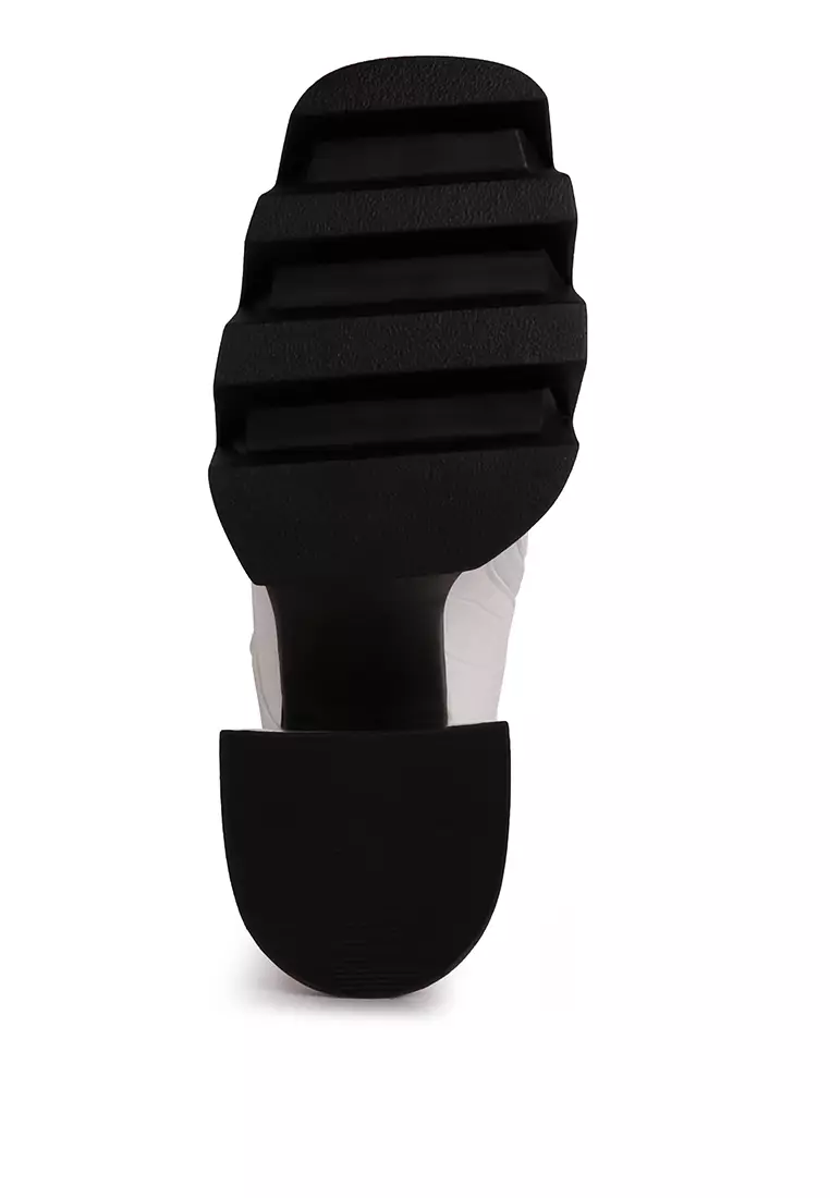 Trucker Block Boot in White