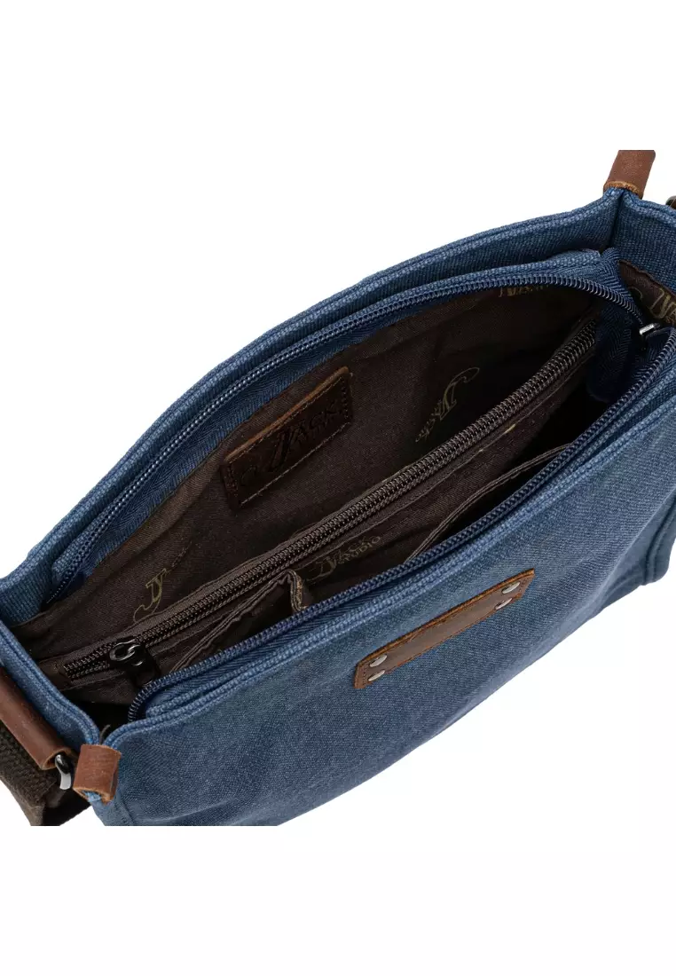 Jack Studio Canvas Leather Street Tide Messenger Bag BAD 21007