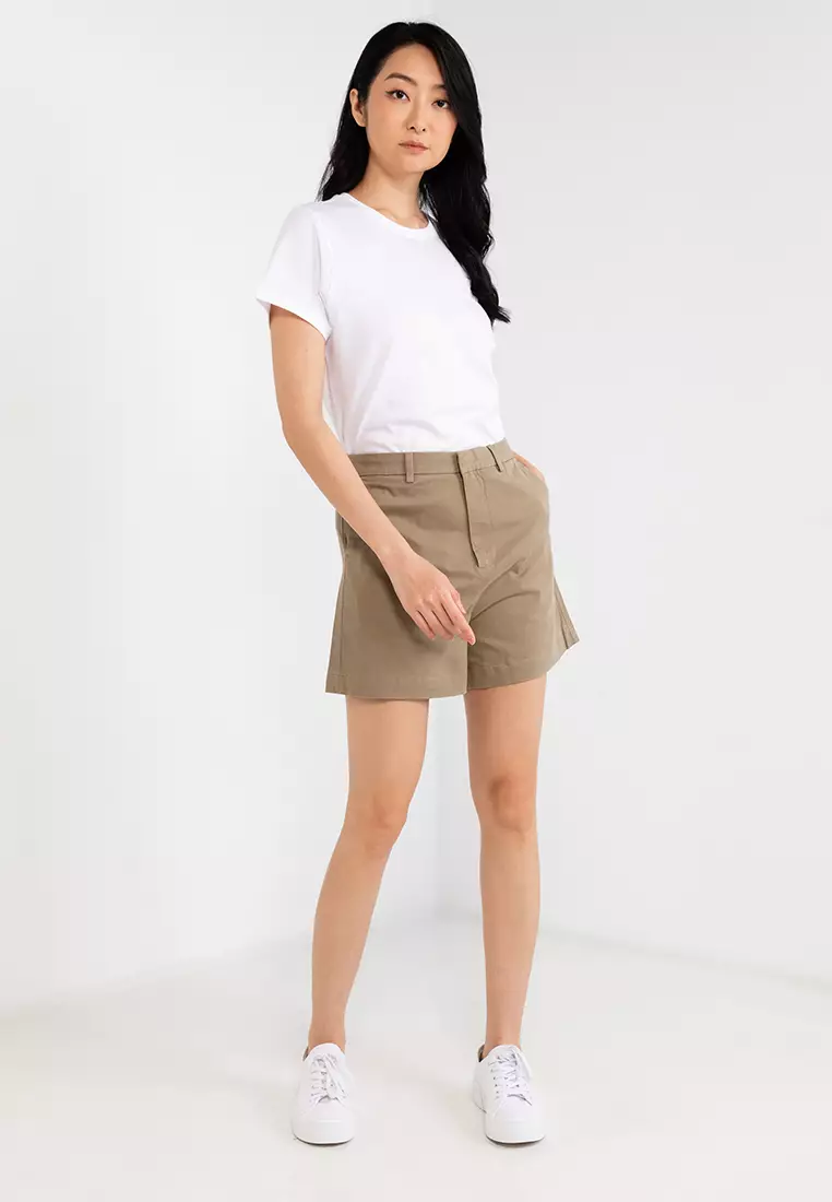 Hi Rise Twill Shorts