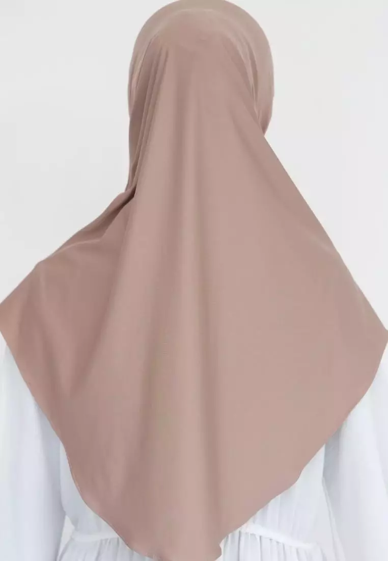 Bergo Marsha HL Casual HEIQ Coffe Latte - Kerudung Bergo Hijab Instan - Bahan Breeze Flex