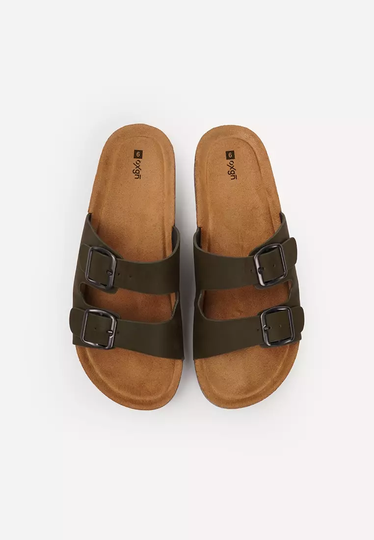 Discount on OXGN  shoes - SKU: Men's Double Band Cork Sole Slides