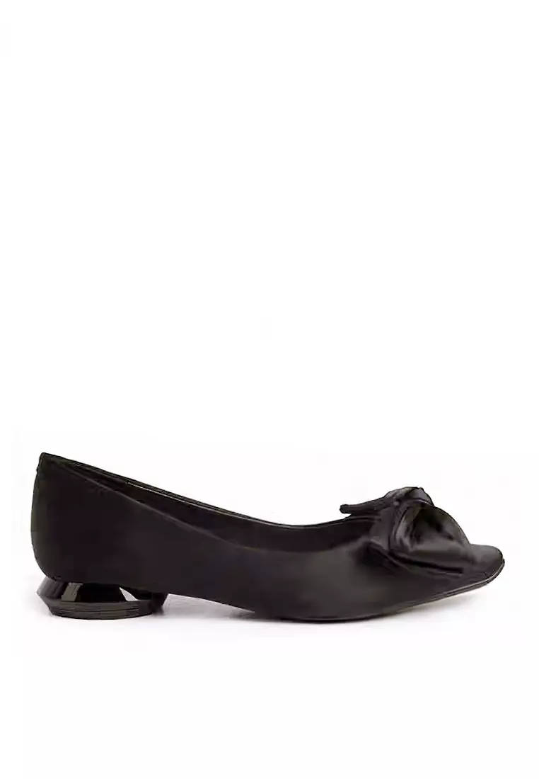 Discount on Twenty Eight Shoes  shoes - SKU: VANSA Silky Satin Bow Low Heel Shoes VSW-F731810