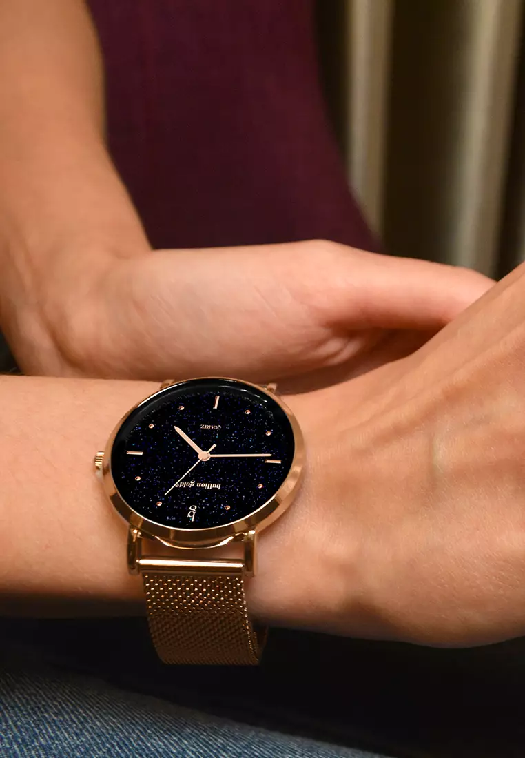 Seamless Dial Watch - Rose Gold and Black