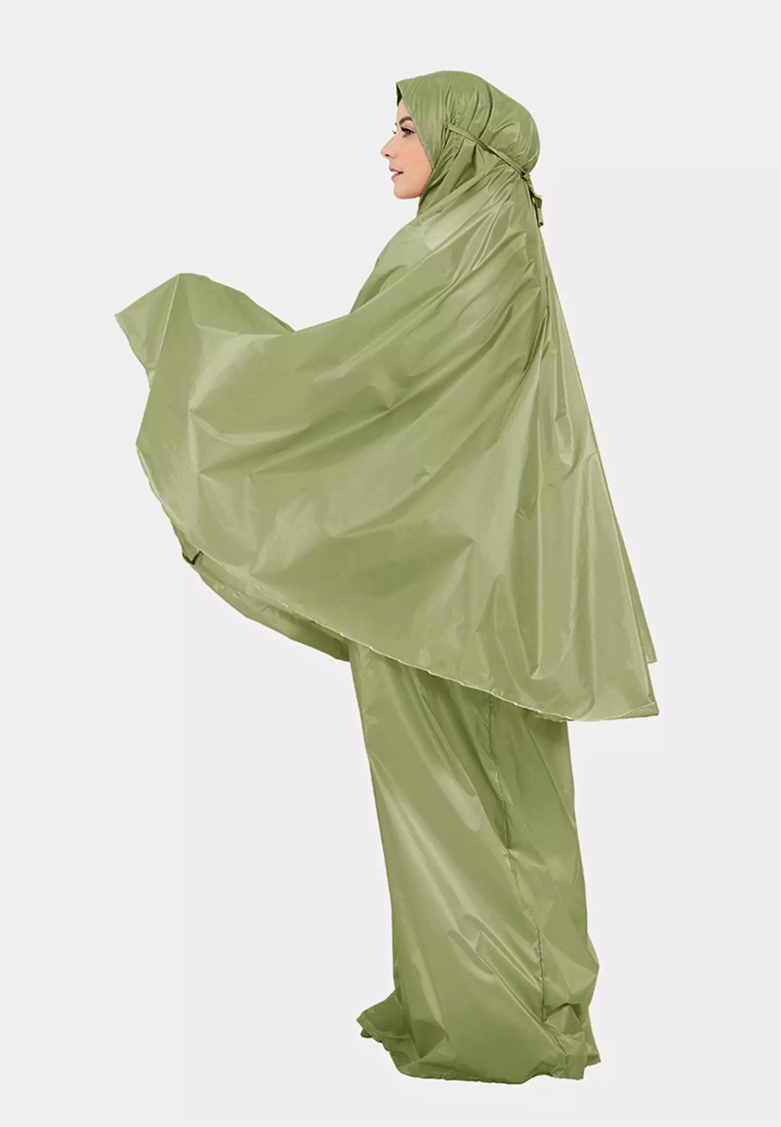 Zelena - Jayda Travel Prayer Set | Mukena Dewasa Basic Resleting 2in1 - Dark Green