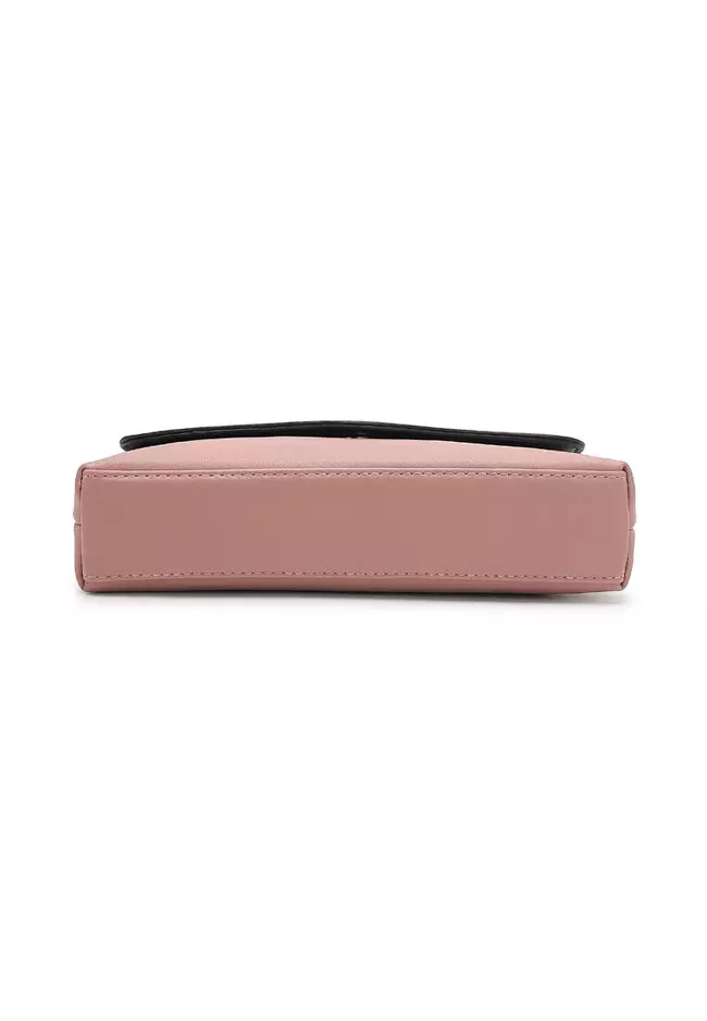 Faux Leather Sling Bag / Crossbody Bag - Pink