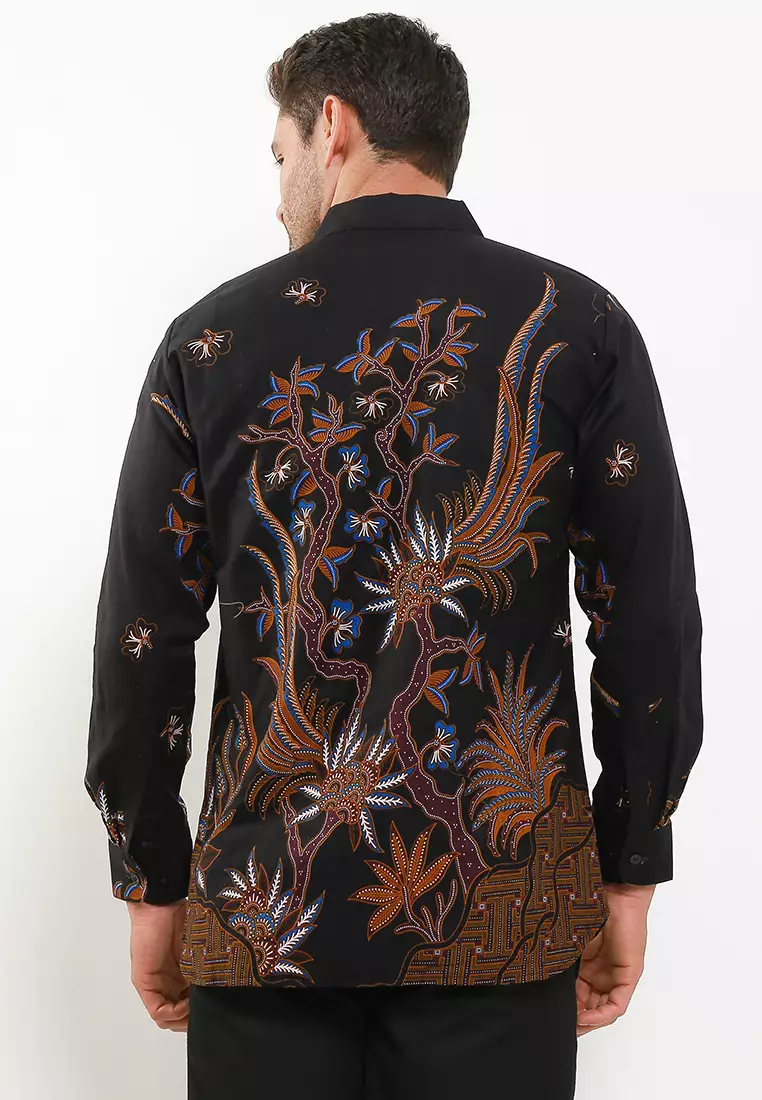 Jayadrata Black Kemeja Batik Premium Pria Slimfit Elegan
