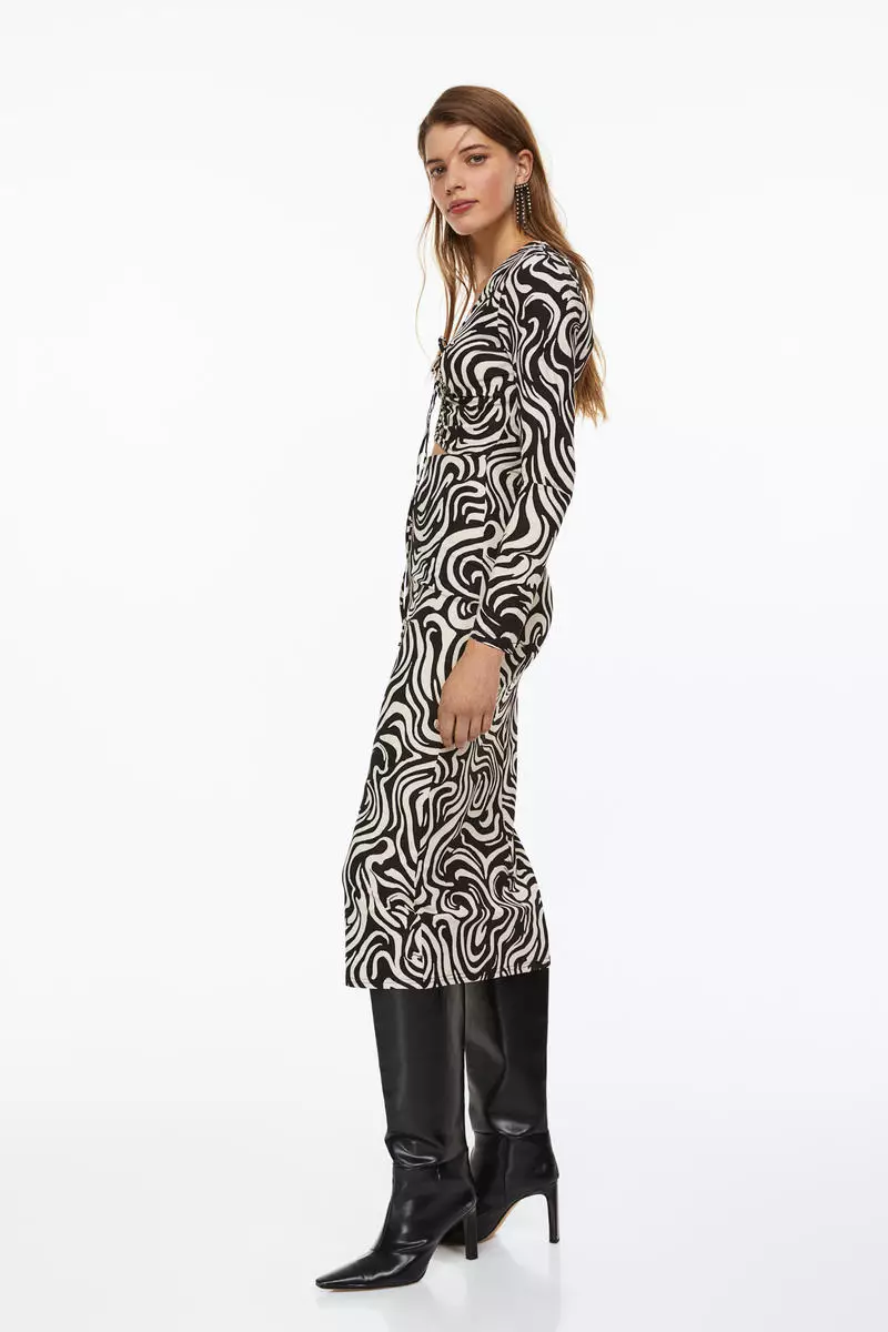 Drawstring-detail bodycon dress
