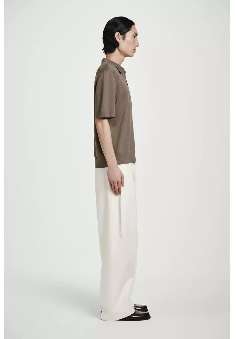 KNITTED LINEN POLO SHIRT