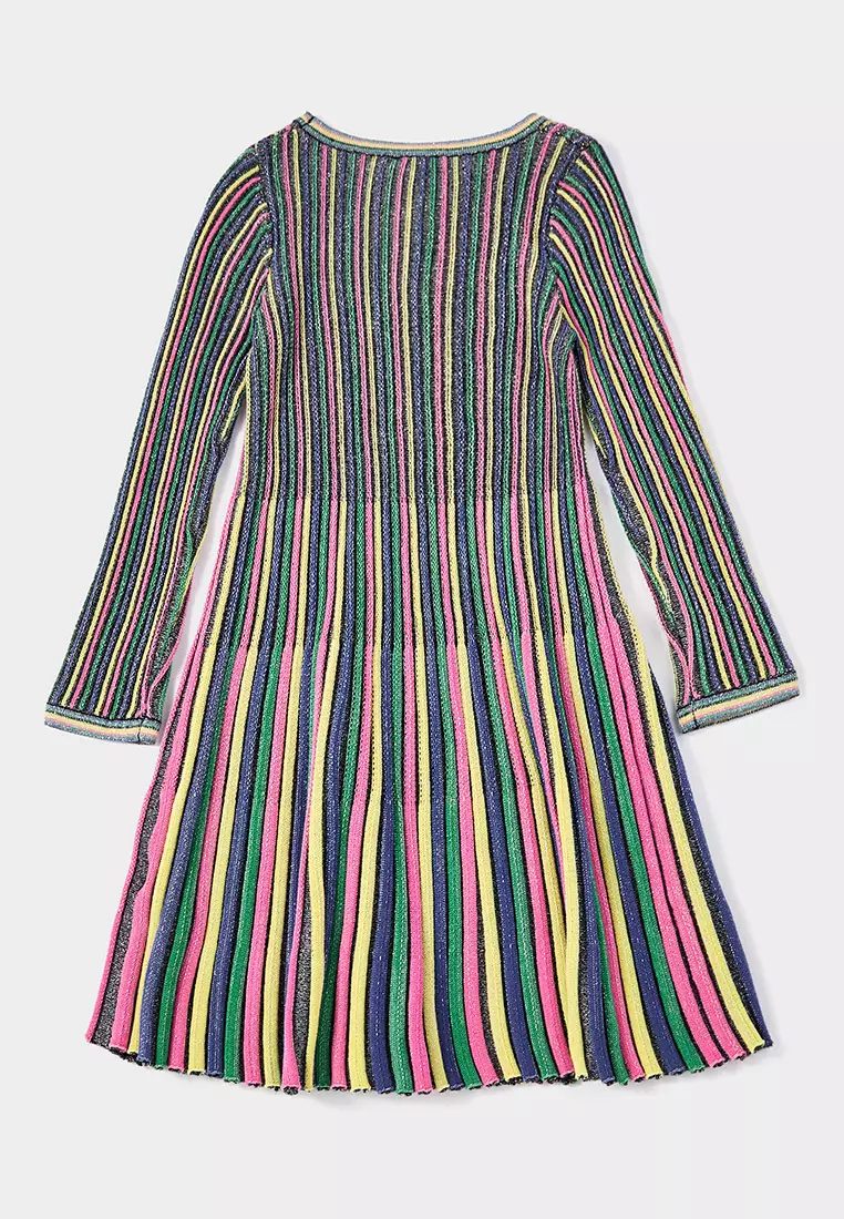 Amelia Rainbow Dress - Multi-Coloured Sparkle Knit Dress