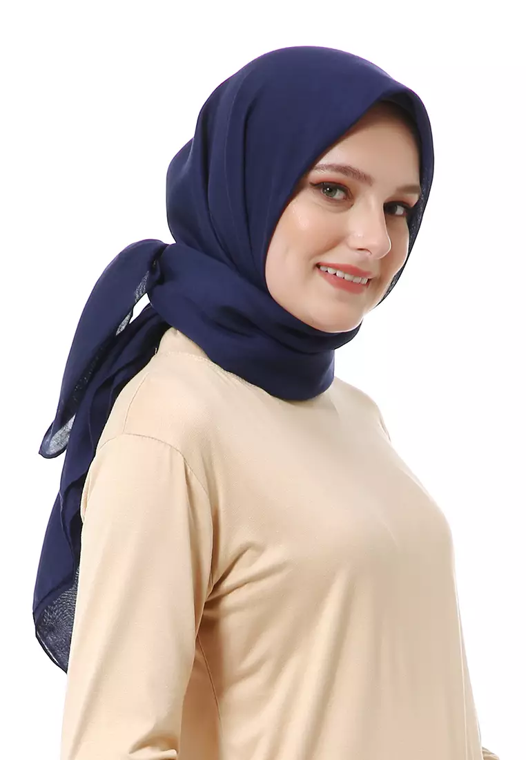 Vierra Jilbab Segiempat Paris Polos Premium Best Style - Navy